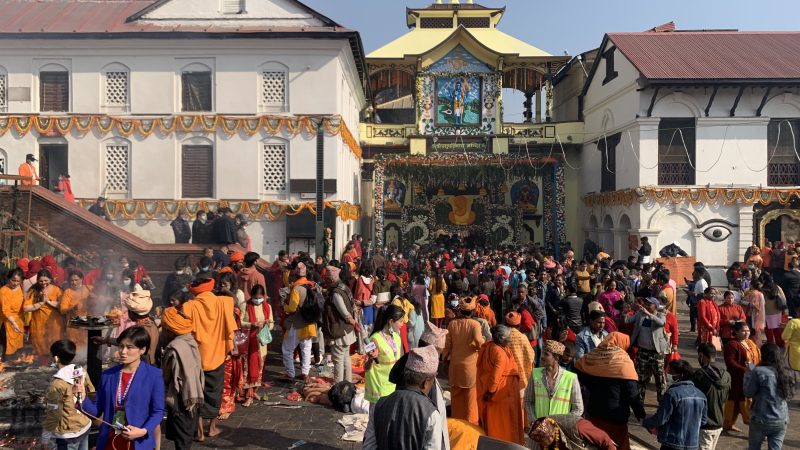 Devotees throng Pashupatinath for prayers since early this morning