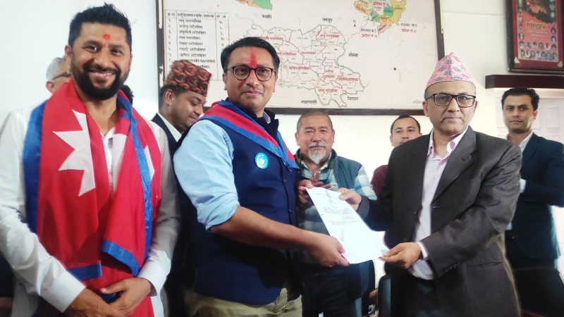 RSP president Lamichhane registers candidacy for by-poll